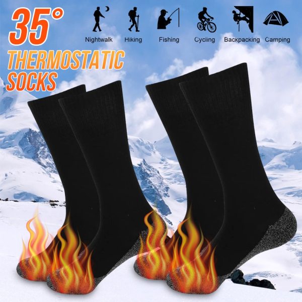 1/2Pairs Winter Self-Heating Socks for Men Women Thermal Heated Socks Elastic Anti-Slip Socks Outdoor Ski Tube Sock Foot Warmer