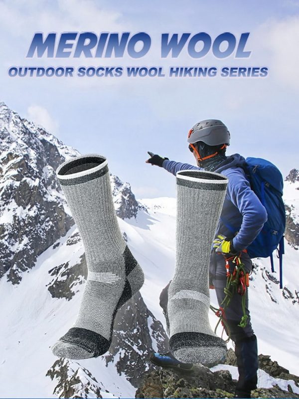 1 Pair Merino Wool Thermal Sock Winter Keep Warm Soft Ski Hiking Sock Sport Outdoor Snowboard Thermosock Thicken For Men Women - Image 2