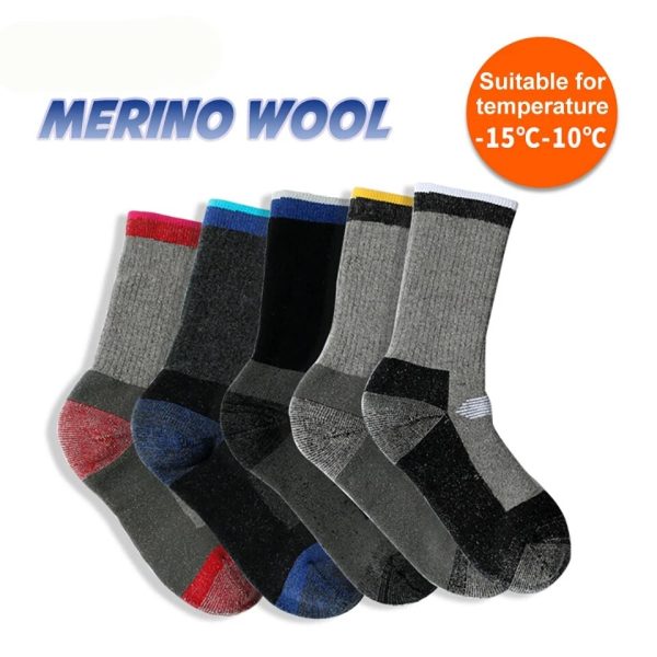 1 Pair Merino Wool Thermal Sock Winter Keep Warm Soft Ski Hiking Sock Sport Outdoor Snowboard Thermosock Thicken For Men Women