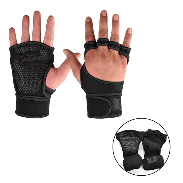 1 Pairs Weightlifting Training Gloves for Men Women Fitness Sports Body Building Gymnastics Gym Hand Wrist Palm Protector Gloves - Image 4