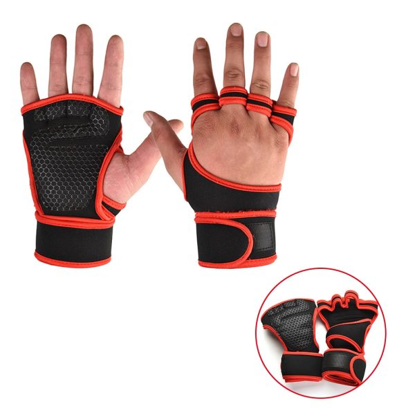 1 Pairs Weightlifting Training Gloves for Men Women Fitness Sports Body Building Gymnastics Gym Hand Wrist Palm Protector Gloves - Image 5