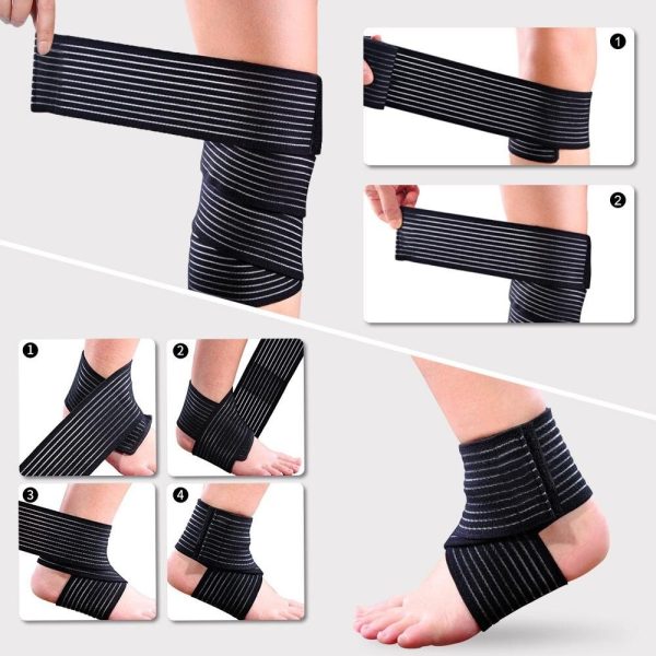 1PC Elastic Calf Compression Bandage Sports Kinesiology Tape for Ankle Wrist Knee Calf Thigh Wraps Support Protector(40-300cm) - Image 3