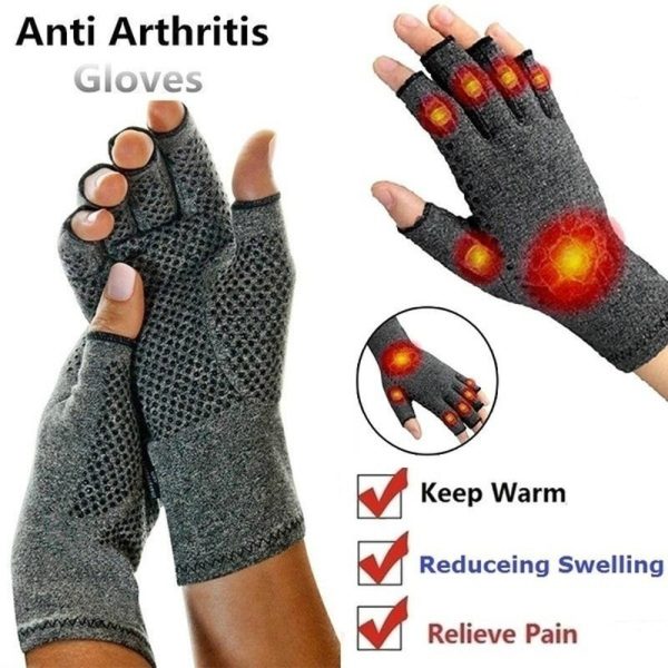 1Pair Winter Compression Arthritis Gloves Rehabilitation Fingerless Gloves Anti Arthritis Therapy Gloves Wrist Support Wristband - Image 2