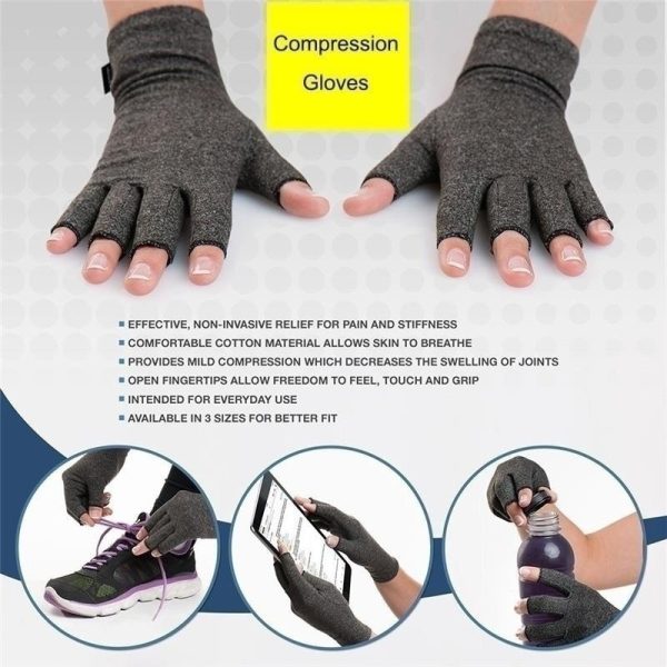 1Pair Winter Compression Arthritis Gloves Rehabilitation Fingerless Gloves Anti Arthritis Therapy Gloves Wrist Support Wristband - Image 6