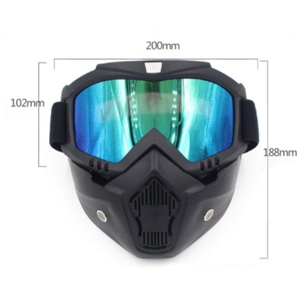 1pair Of Ski Snowboard Mask Snowmobile Skiing Goggle Windproof Glasses With Mouth Filter Unisex Safety UV Protection Eyewear - Image 5