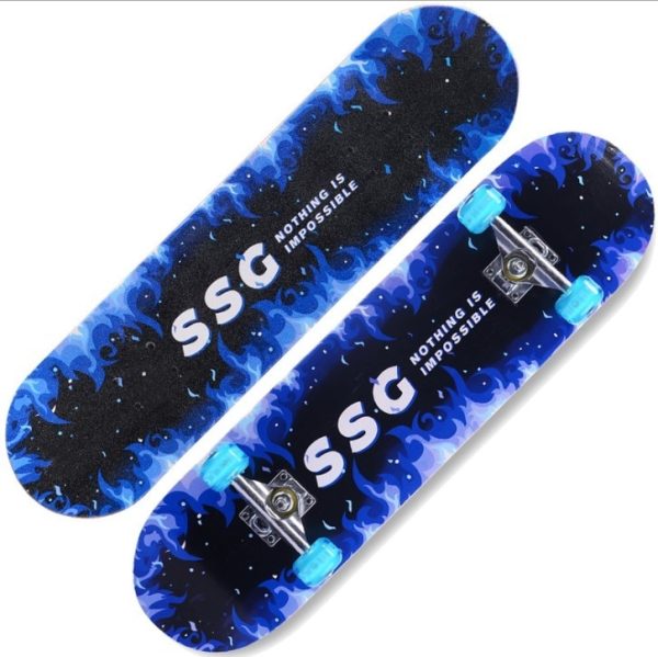 2023 4 Wheel Skateboard Women Double Rocker Skateboard Back Panel Spray Paint Maple Skates Decks Long Skate Board For Adults HWC - Image 2