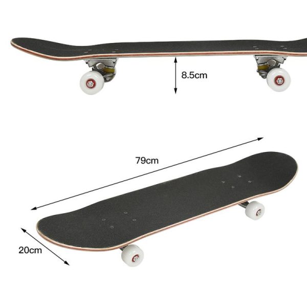 2023 4 Wheel Skateboard Women Double Rocker Skateboard Back Panel Spray Paint Maple Skates Decks Long Skate Board For Adults HWC - Image 4