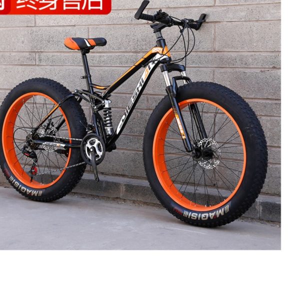 2023 Adult Outdoor Riding Double Shock-absorbing Big Thick Wheel Bicycle 4.0 Ultra-wide Snowmobile Beach Off-road Mountain Bike - Image 2