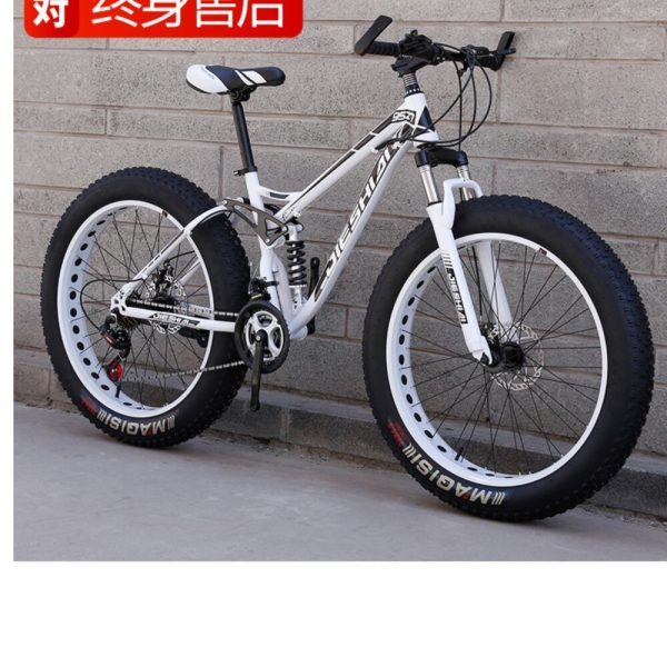 2023 Adult Outdoor Riding Double Shock-absorbing Big Thick Wheel Bicycle 4.0 Ultra-wide Snowmobile Beach Off-road Mountain Bike - Image 3