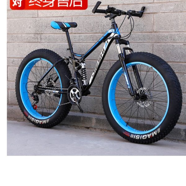 2023 Adult Outdoor Riding Double Shock-absorbing Big Thick Wheel Bicycle 4.0 Ultra-wide Snowmobile Beach Off-road Mountain Bike - Image 4