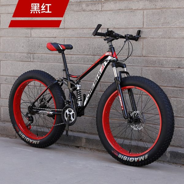 2023 Adult Outdoor Riding Double Shock-absorbing Big Thick Wheel Bicycle 4.0 Ultra-wide Snowmobile Beach Off-road Mountain Bike - Image 6