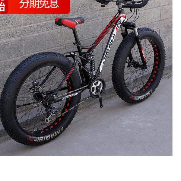 2023 Adult Outdoor Riding Double Shock-absorbing Big Thick Wheel Bicycle 4.0 Ultra-wide Snowmobile Beach Off-road Mountain Bike