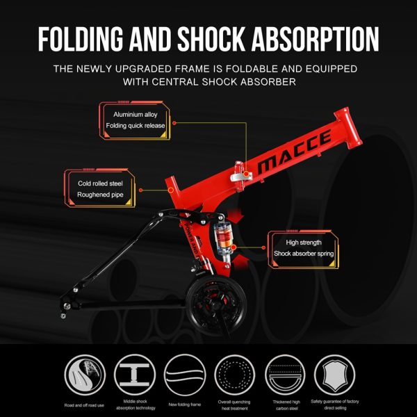 2023 China Factory Mountain Folding Bicycle Macce Double Disc Brake 26Inch 21/24/27 Speeds Folding BIke Outdoor cycling - Image 3