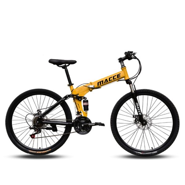 2023 China Factory Mountain Folding Bicycle Macce Double Disc Brake 26Inch 21/24/27 Speeds Folding BIke Outdoor cycling