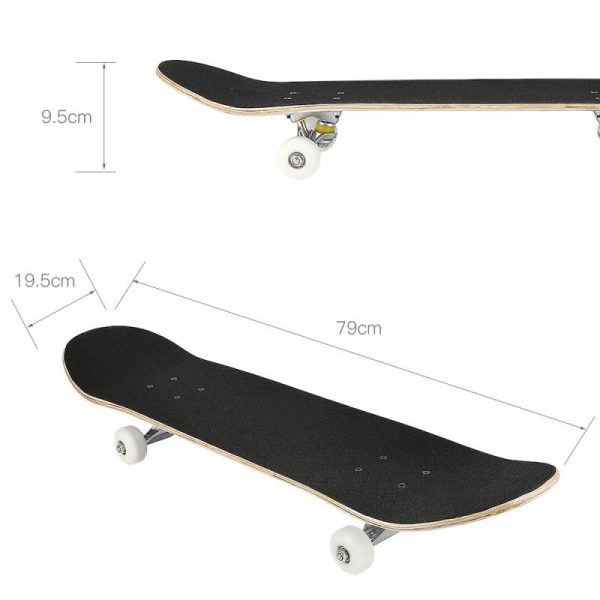 2023 Four-Wheel Maple Skateboard For Adult Child Teenagers Girls Sports Skate Scooter Skate Board With Skull Pattern Printing - Image 4