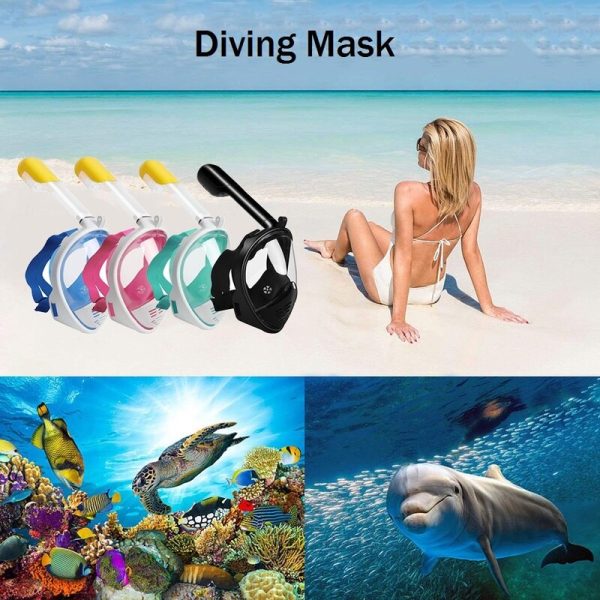 2023 Snorkeling-Set Diving Mask Underwater Scuba Anti Fog Full Face Snorkeling Mask Swimming Wide View Snorkel Mask For Adult - Image 3