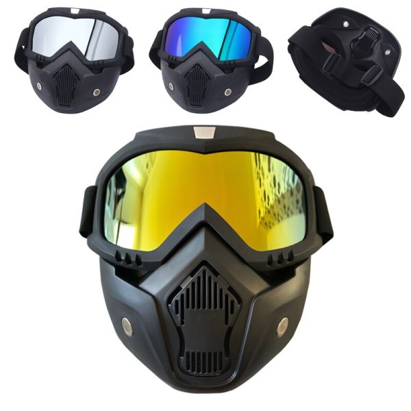 2023 Unisex Ski Snowboard Mask Snowmobile Skiing Goggles Windproof Motocross Protective Glasses Safety Goggles with Mouth Filter