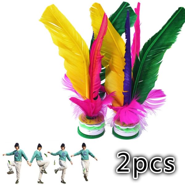 2pcs China kick shuttlecock Fitness Entertainment Footbal Foot Kick Fancy Goose Feather Shuttlecock For Physical Exercise