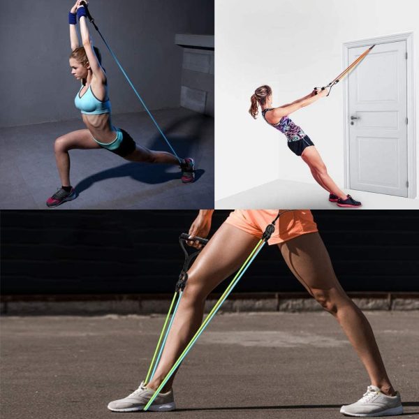 5 Levels Resistance Bands with Handles Yoga Pull Rope Elastic Fitness Exercise Tube Band for Home Workouts Strength Training - Image 6