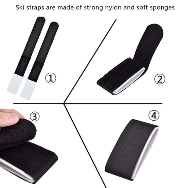 6pcs Nylon Ski Straps Adjustable Portable Fastener Tape Hook and Loop Ski Fixing Wraps - Image 2