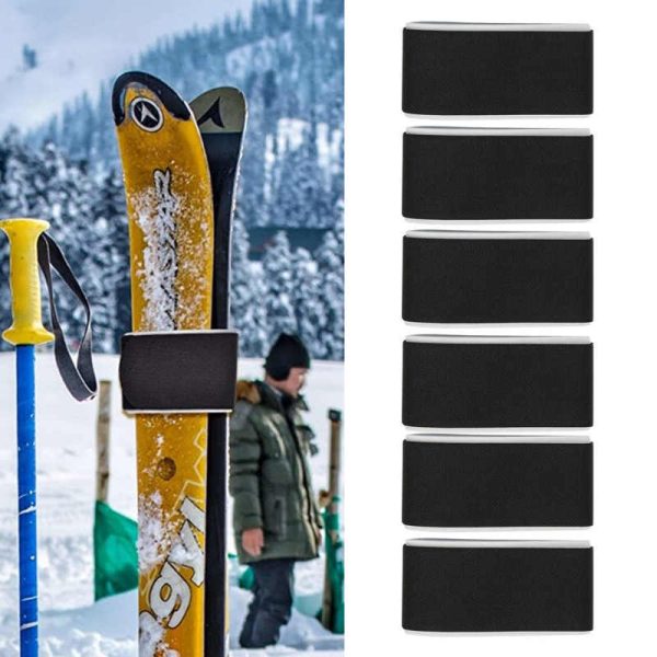 6pcs Nylon Ski Straps Adjustable Portable Fastener Tape Hook and Loop Ski Fixing Wraps