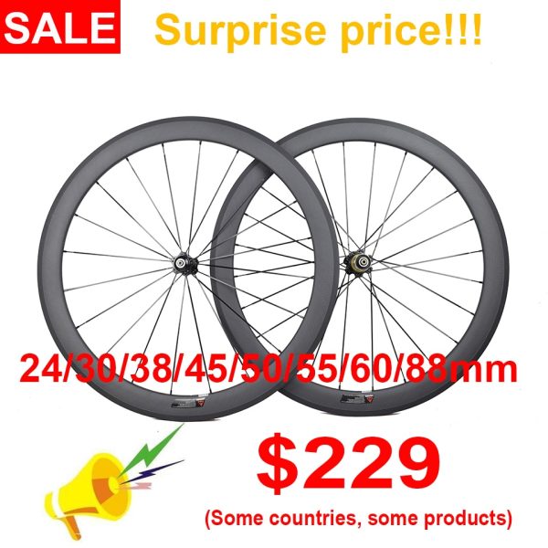 700C Carbon Bicycle Wheels 35 38 45 50 55 60 80mm 88mm Clincher Tubular Tubeless Road Bike Wheels