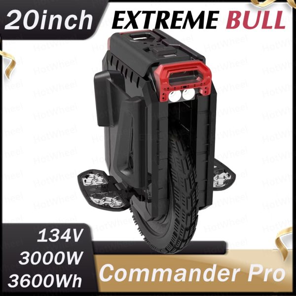 Begode EXTREME BULL Commander Pro Electric Unicycle 3000W 134V 3600Wh EUC Wheel Monowheel GW CNC Pedals