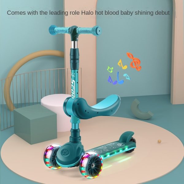 Children's Scooter Wholesale 2-12 Years Old Can Sit Perambulator Music Three Four-Wheel Scooter Scooter Children Dropshipping - Image 3