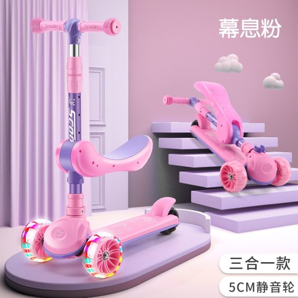 Children's Scooter Wholesale 2-12 Years Old Can Sit Perambulator Music Three Four-Wheel Scooter Scooter Children Dropshipping - Image 5