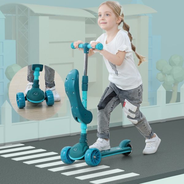 Children's Scooter Wholesale 2-12 Years Old Can Sit Perambulator Music Three Four-Wheel Scooter Scooter Children Dropshipping