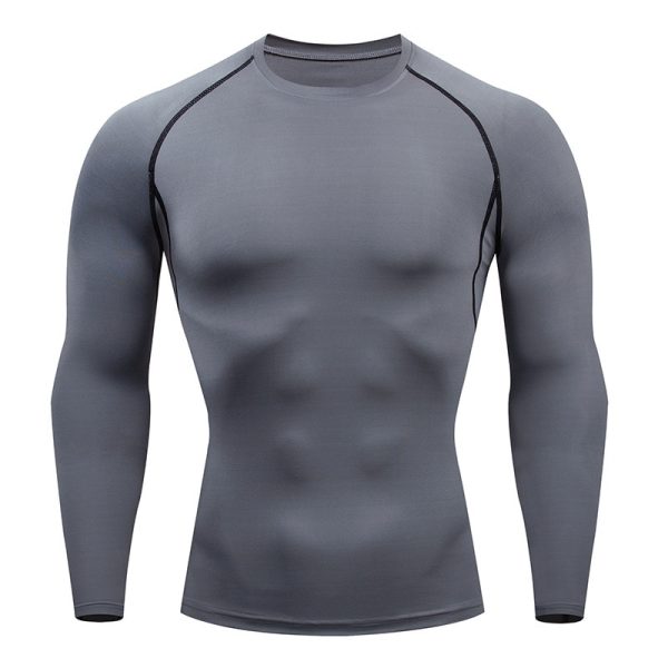 Compression Running T Shirt Fitness Men Tight Long Sleeve Tshirt Training Jogging Shirts Gym Sportswear Quick Dry rashgard Tee - Image 4