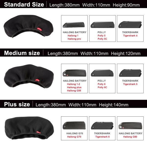 Elastic Waterproof Dustproof Bag Standard Medium Plus size for Hailong Polly Tigershark Ebike Battery Upgrated Sbr Fabric - Image 3