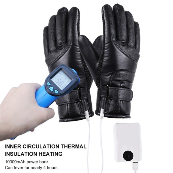 Electric Heated Gloves Waterproof Rechargeable USB Hand Warmer Heating Gloves Winter Motorcycle Thermal Touch Screen Bike Gloves - Image 4