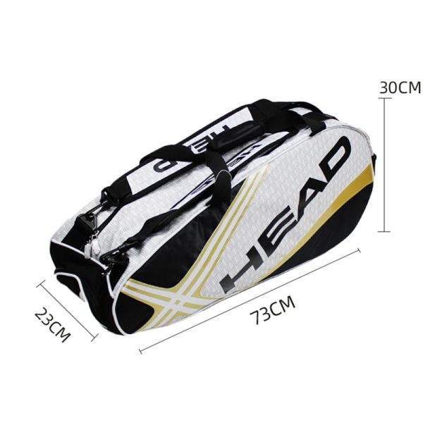 HEAD Tennis Rackets Bag Large Capacity 6-9 Pieces Tennis Backpack Badminton Gymbag Squash Racquet Bag With Separated Shoes Bag - Image 2