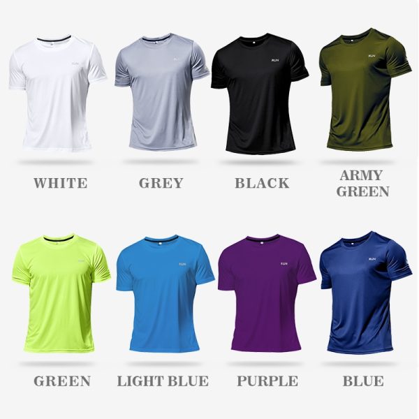 High Quality Polyester Men Running T Shirt Quick Dry Fitness Shirt Training Exercise Clothes Gym Sport Shirt Tops Lightweight - Image 6