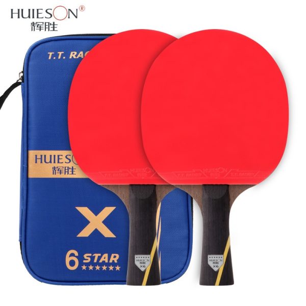 Huieson 5/6 Star Table Tennis Racket Sets Ping Pong Rackets Long Handle Short Handle Double Face Pimples-in Rubbers with Bag - Image 3