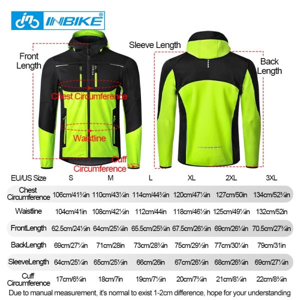 INBIKE Men's Winter Cycling Jacket With Hood Warm Fleece Windbreaker Coat For Men Windproof Outdoor Man Cycling Clothing Hiking - Image 6