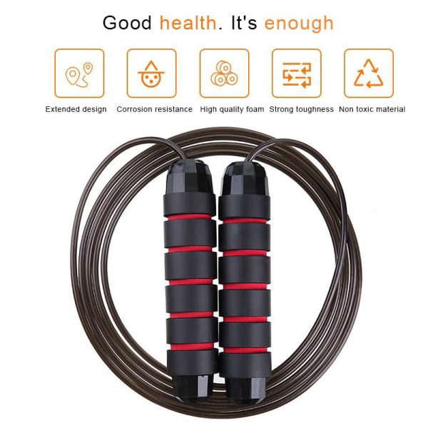 Jump Rope Tangle-Free Rapid Speed Jumping Rope Cable with Ball Bearings Steel Skipping Rope Gym Exercise Slim Body - Image 2