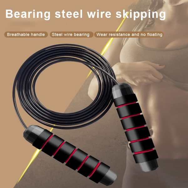 Jump Rope Tangle-Free Rapid Speed Jumping Rope Cable with Ball Bearings Steel Skipping Rope Gym Exercise Slim Body