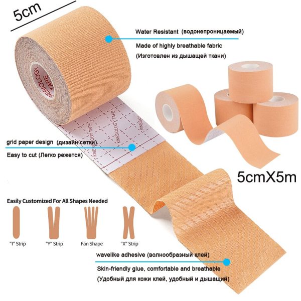 Kinesiology Tape Athletic Recovery Elastic Tape Kneepad Muscle Pain Relief Knee Pads Support For Gym Fitness Bandage - Image 3