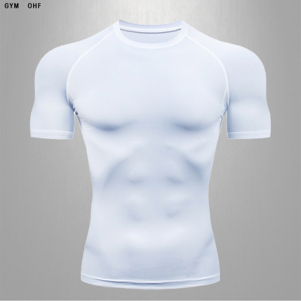 Men'S MMA Rashguard Training Running Gym Compression Speed Dry Clothes Jogging T-Shirt Outdoor Camping Taekwondo Gym Track