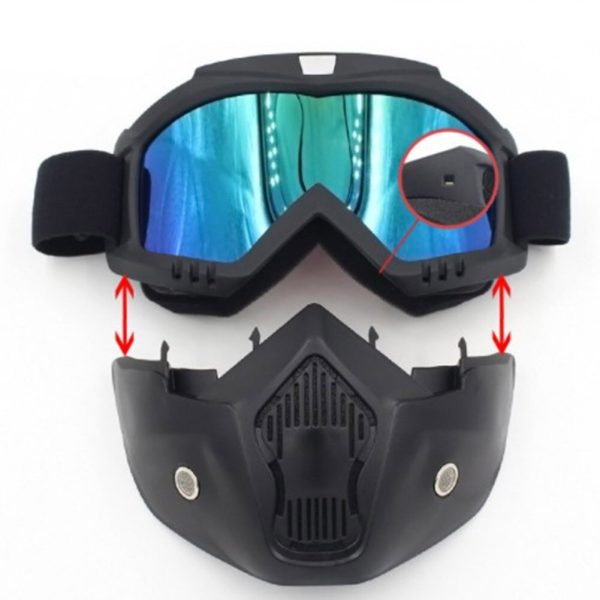 Men Women Ski Snowboard Mask Snowmobile Skiing Goggles Windproof Motocross Safe Protective Glasses Sunglasses With Mouth Filter - Image 4