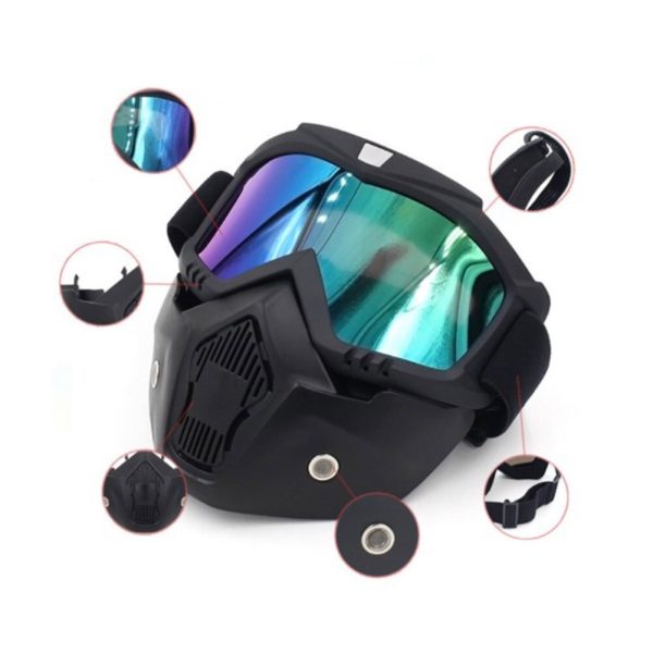 Men Women Ski Snowboard Mask Snowmobile Skiing Goggles Windproof Motocross Safe Protective Glasses Sunglasses With Mouth Filter - Image 5