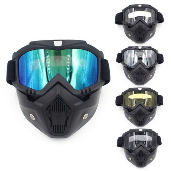 Men Women Ski Snowboard Mask Snowmobile Skiing Goggles Windproof Motocross Safe Protective Glasses Sunglasses With Mouth Filter