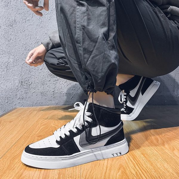 Men's Casual Shoes Skateboarding Shoes Lightweight High top Men Shoes Flat Lace-Up Sneakers Male Business Travel Tenis Masculino - Image 3