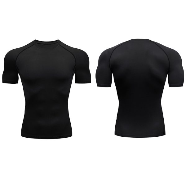 Men's Running T-Shirts Quick Dry Compression Sport Undershirt Fitness Gym Tights Blouse Tees Male Soccer Jersey Sportswear Black - Image 5