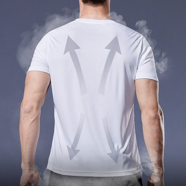 Mens Short Sleeve Sport t Shirt Quick Dry Running t-Shirt Breathable Fitness Shirt Top Ice Silk Gym Football Jerseys Man Clothes - Image 3