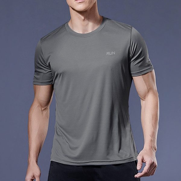 Mens Short Sleeve Sport t Shirt Quick Dry Running t-Shirt Breathable Fitness Shirt Top Ice Silk Gym Football Jerseys Man Clothes - Image 4