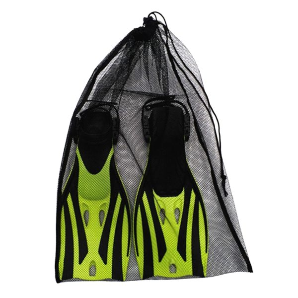 Multi Functional Scuba Diving Mesh Drawstring Bag for Swimming Water Sports Beach Diving Travel Gym Gear Black 64 x 46cm