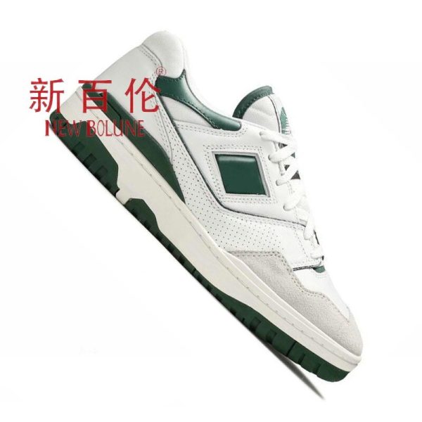 NEW BOLUN 550 Sports casual shoes for men and women, anti-skid, durable, comfortable, fashionable, green and white sports shoes